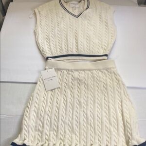 Cream Sleeveless V-Neck Sweater Dress Casual